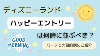 ディズニーランドのハッピーエントリーは何時に並ぶ？パークでの目的別にご紹介